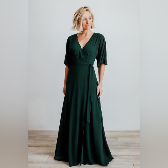 Baltic Born Dresses & Skirts - Baltic Born Lilly Wrap Maxi Dress in Dark Green